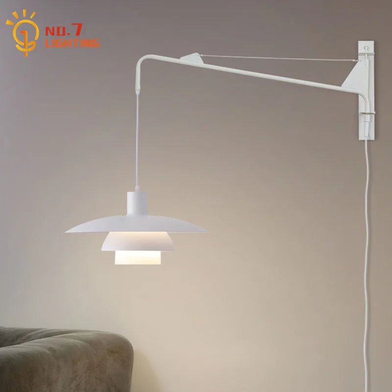 DecorBites™ Cream Wind Rotating Wall Lamp Swing Arm for Interior Lighting