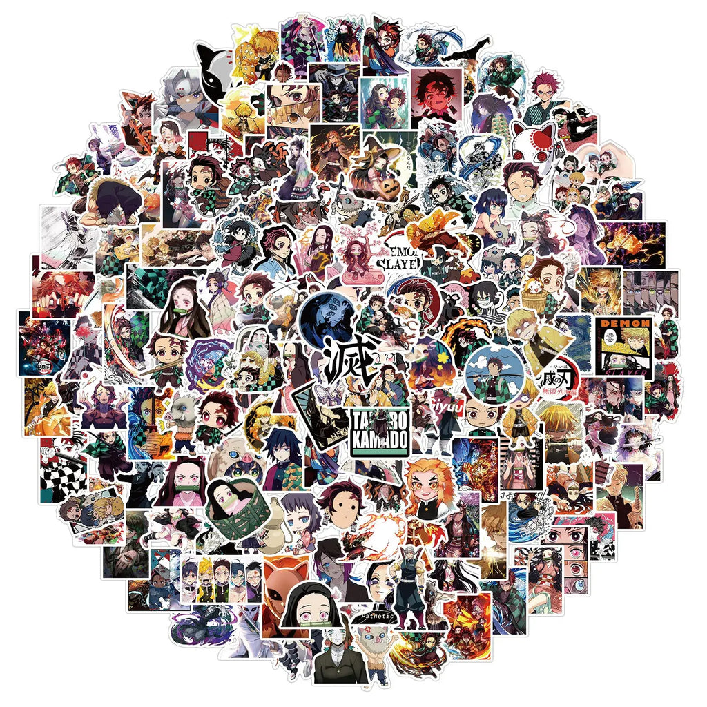 Demon Slayer Stickers: 50-200pcs Waterproof Anime Decals