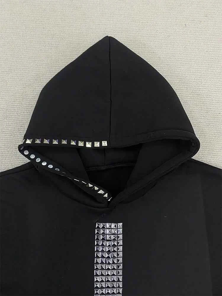 Women's Studded Cross Sweatshirt | Gothic Streetwear | MUNSIEUR