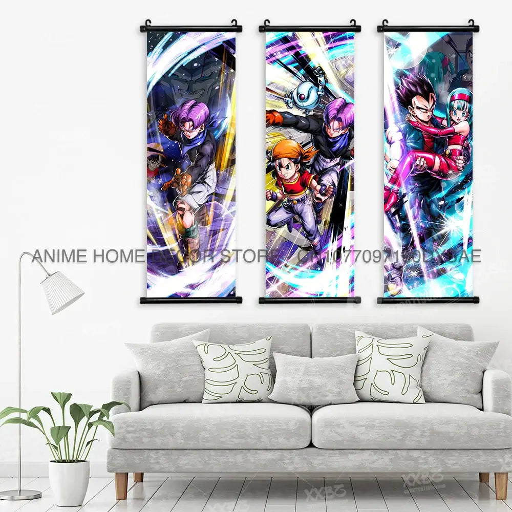 Dragon Ball Posters: Goku & Vegeta Hanging Scroll Wall Art