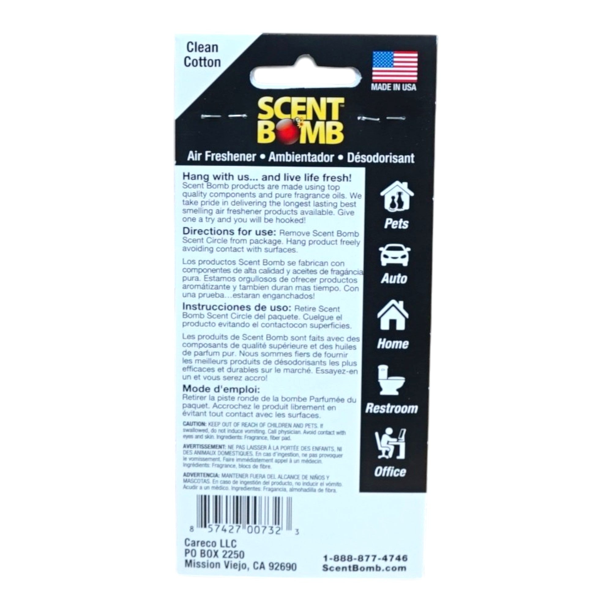 Clean Cotton Hanging Circles - Scent Bomb