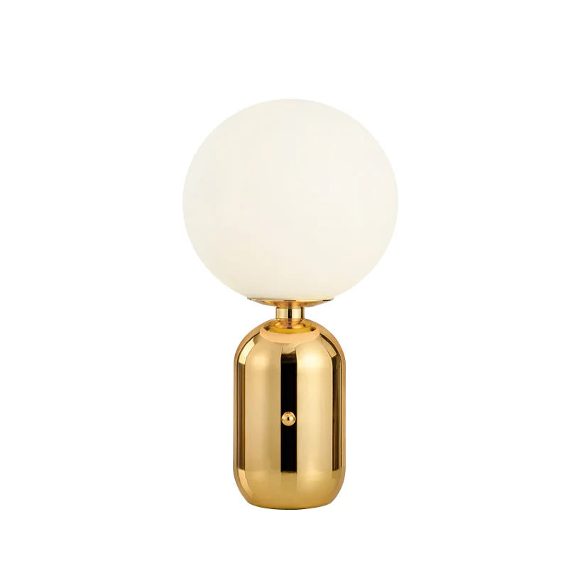 DecorBites™ Glass Ball LED Desk Lamp: Modern Nordic Lighting for Bedroom, Living Room & More.