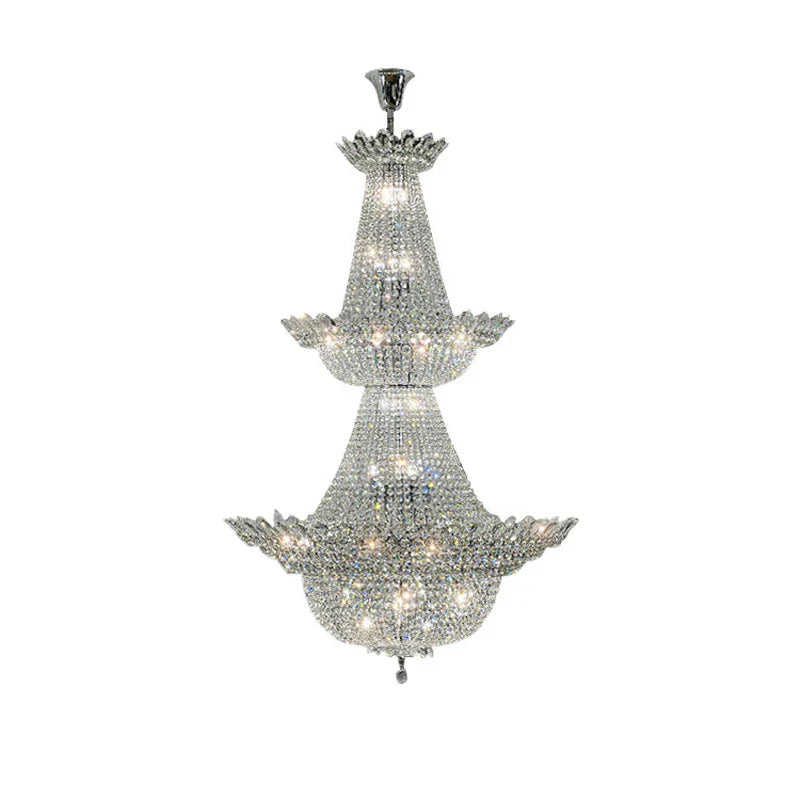 DecorBites™ K9 Crystal Gold Ceiling Chandelier - Trendy Chrome Lighting