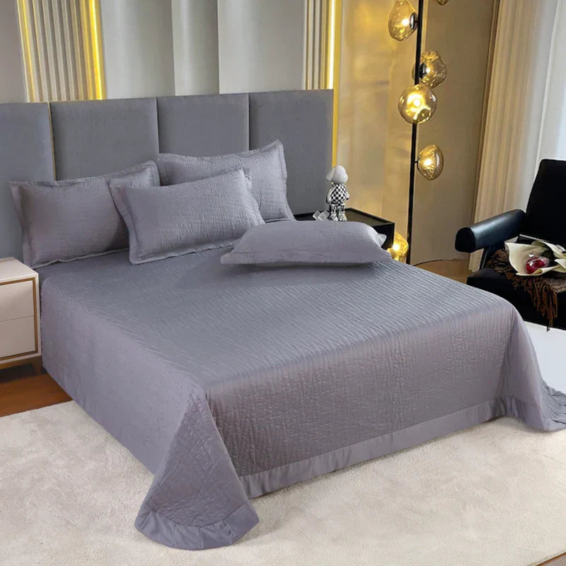 DecorBites™ Egyptian Cotton Quilt Set: Luxury European Style Bedding Set