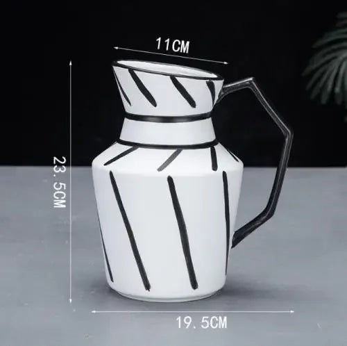DecorBites™ Elegant Striped Ceramic Vase TV Cabinet Crafts Hydroponic Home Decor Gift
