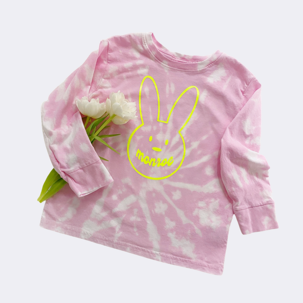 BUNNY TEE ♡ toddler personalized tie-dye t-shirt