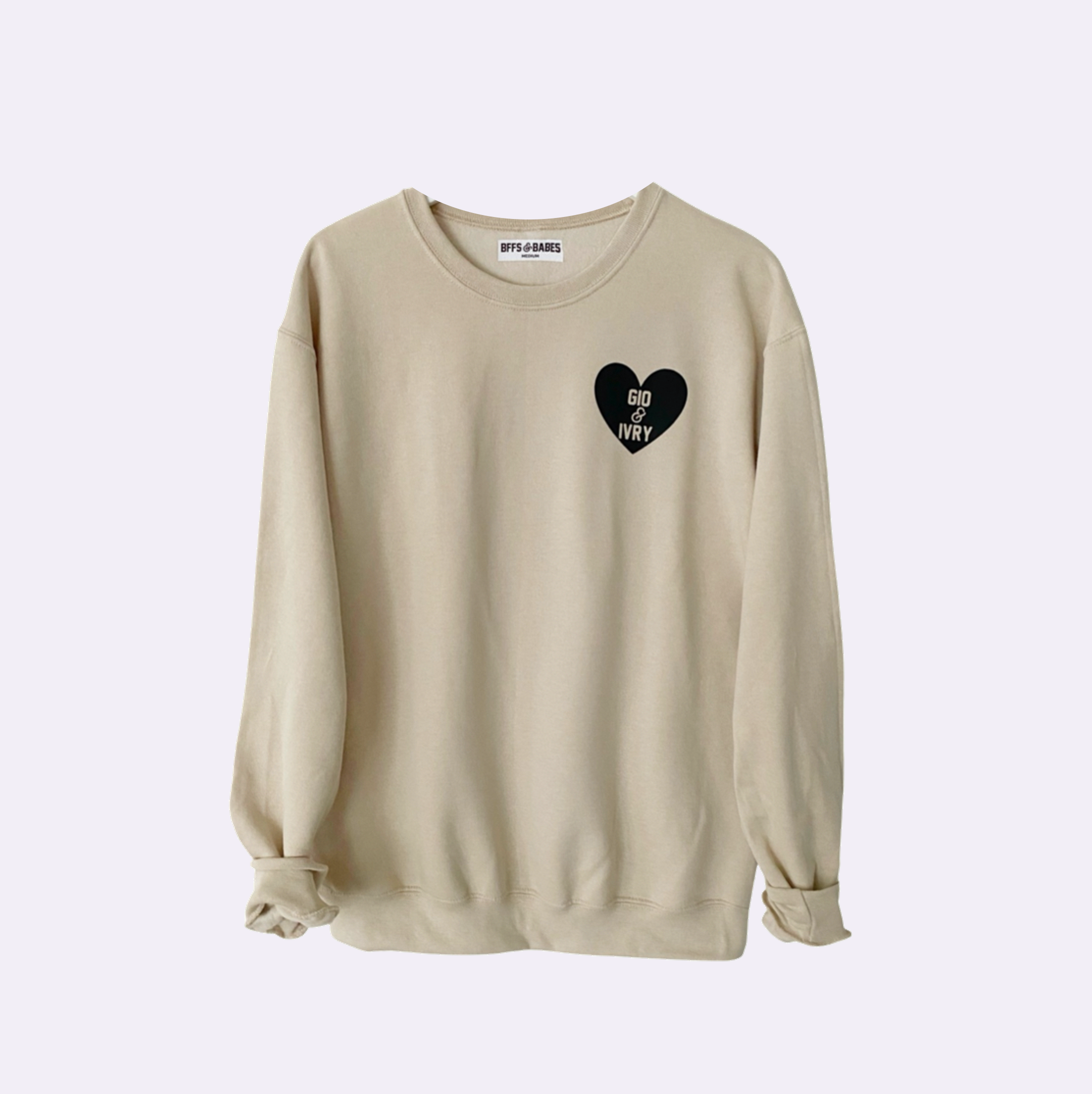 HEART U MOST ♡ beige personalizable sweatshirt