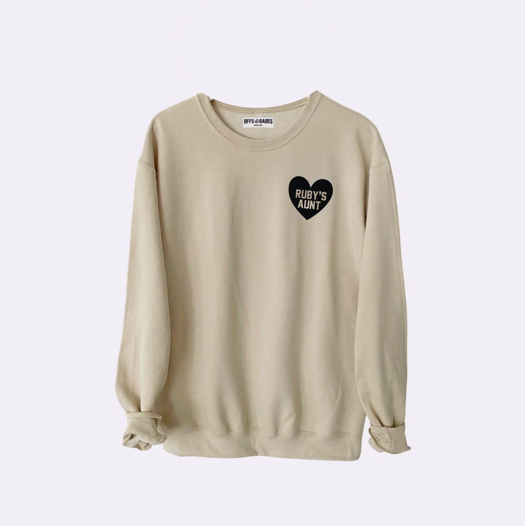 HEART U MOST ♡ beige personalizable sweatshirt