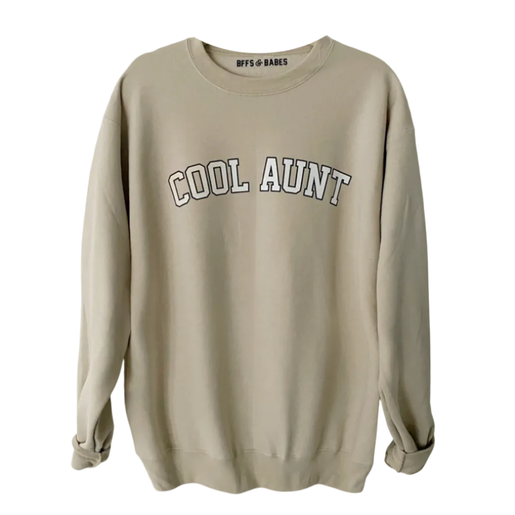 COLLEGIATE AUNT ♡ beige printed cool aunt sweatshirt