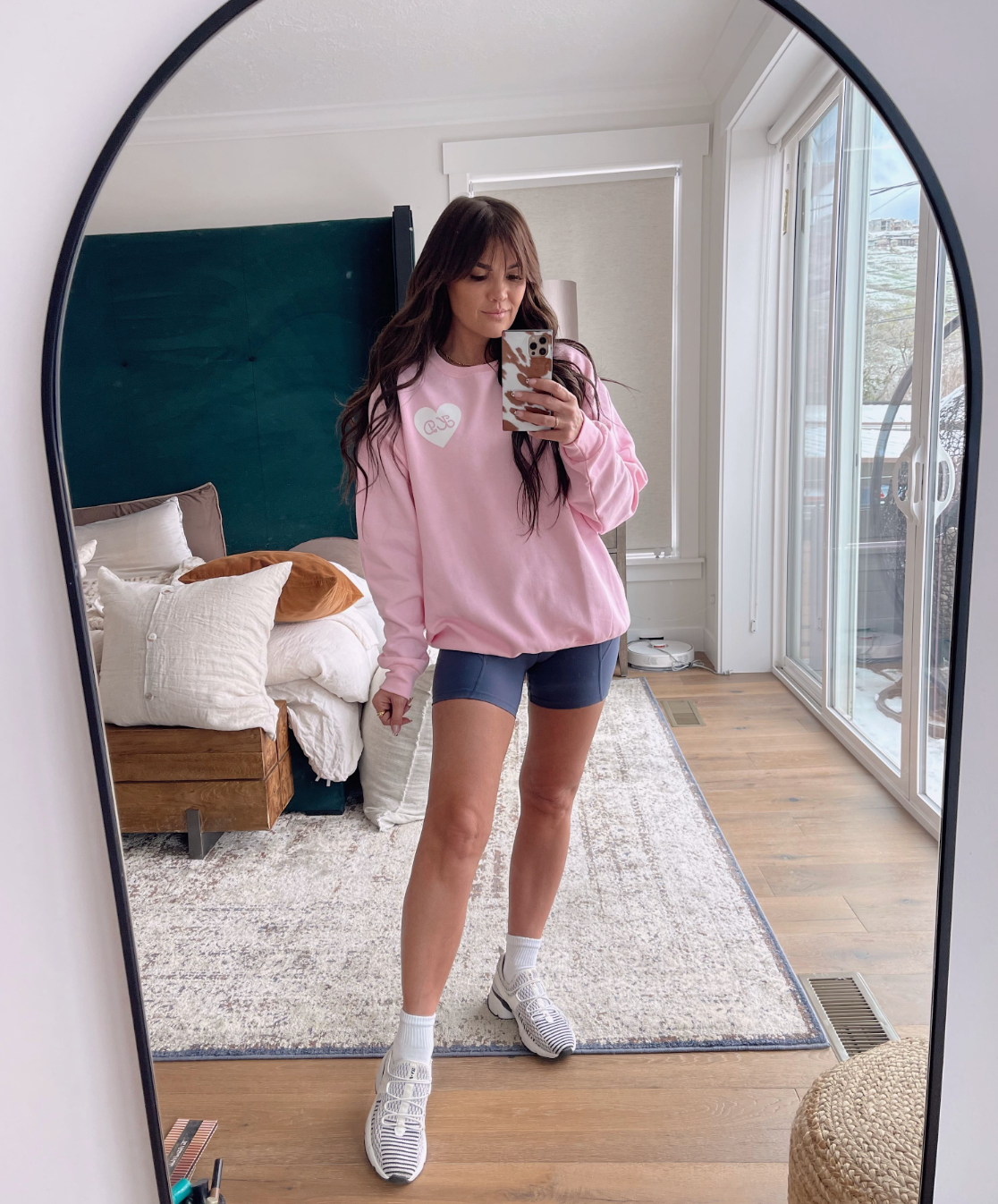 HEART U MOST ♡ light pink personalizable script heart sweatshirt