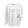 LOVE ON THE CUFF ♡ white bride sweatshirt with personalized cuff