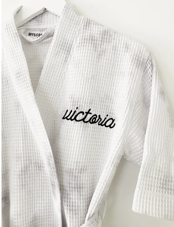 SMOKE SHOW ♡ embroidered stitch mini robe