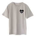 HEART U MOST ♡ gray t-shirt with personalized heart paw print