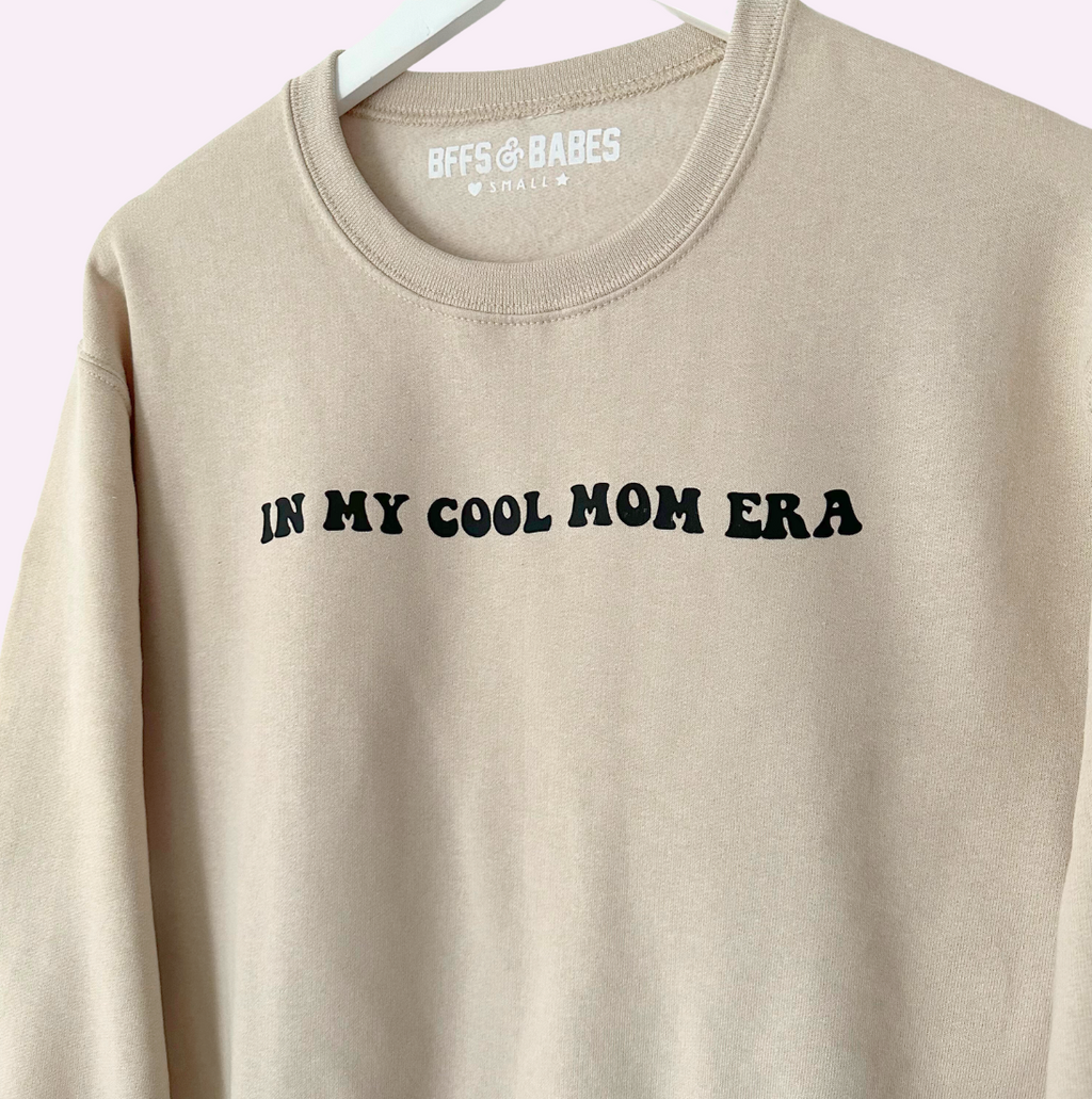 COOL MOM ERA ♡ beige sweatshirt with print
