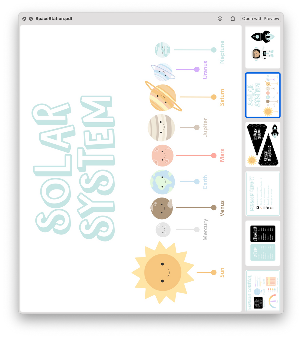Space Station Printable Dramatic Play Kit