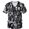 Limited Stock Horror Movie Shirt – Freddy Jason Creature Collage Black Jersey