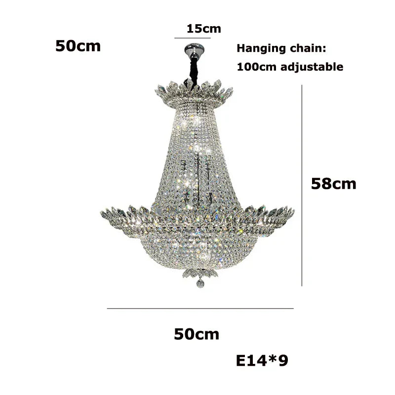 DecorBites™ Crystal LED Chandelier Light Fixture for Luxe Living Room Décor