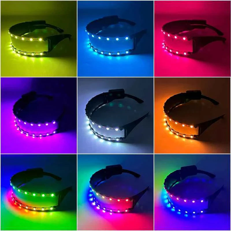 Cyberpunk Futuristic Luminous Rave Goggles LED glowing glasses Accessories
