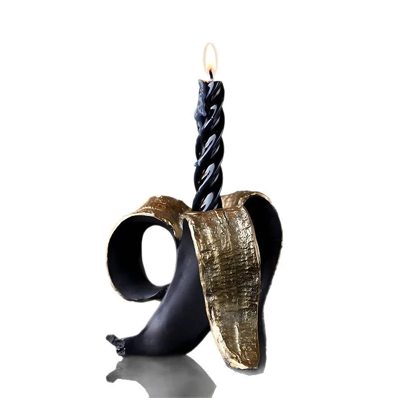 DecorBites™ Golden Banana Candlestick Holder for Wedding Centerpieces and Home Decoration