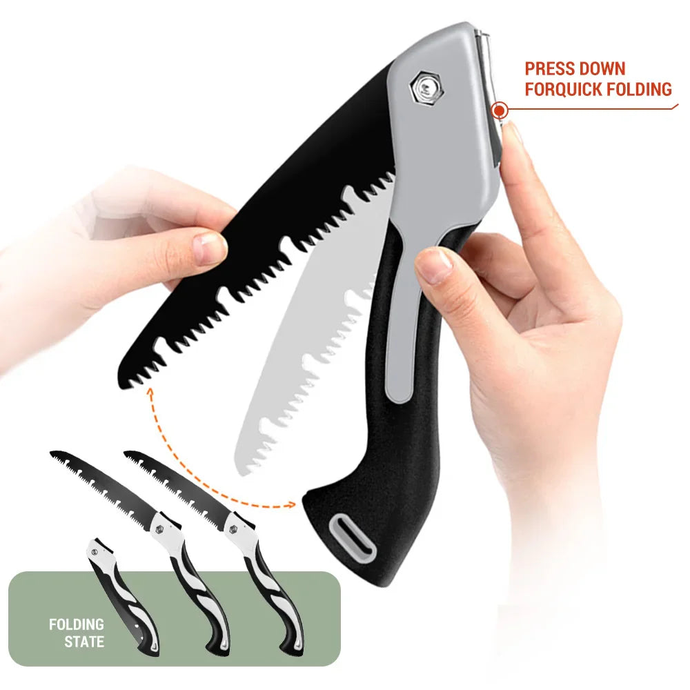 Folding Woodworking Hacksaw – Multifunction Pruning & Camping Saw, 7.1/8.3/9.4 in (18/21/24 cm)