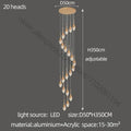 DecorBites™ Gold LED Staircase Chandelier | Luxury Large Living Room Pendant Lamp