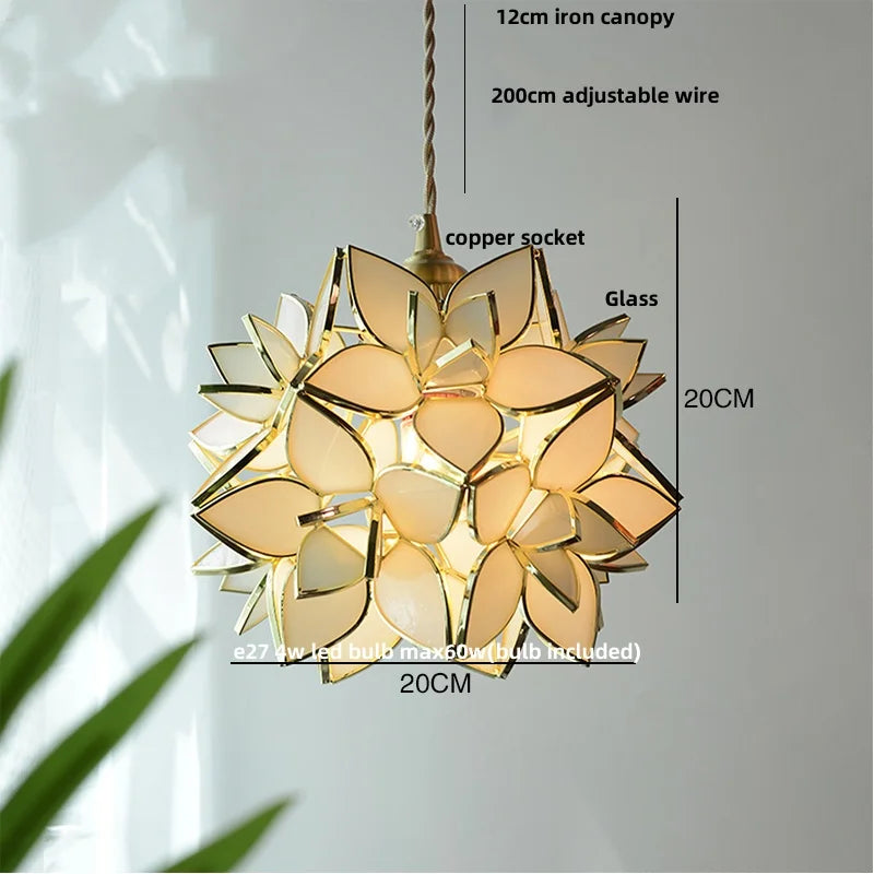 DecorBites™ Glass Copper LED Pendant & Luxury Hanging Light Fixture