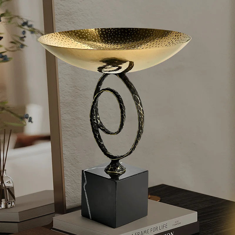 DecorBites™ Gold Metal Fruit Bowl Tray for Modern Luxury Home Decor