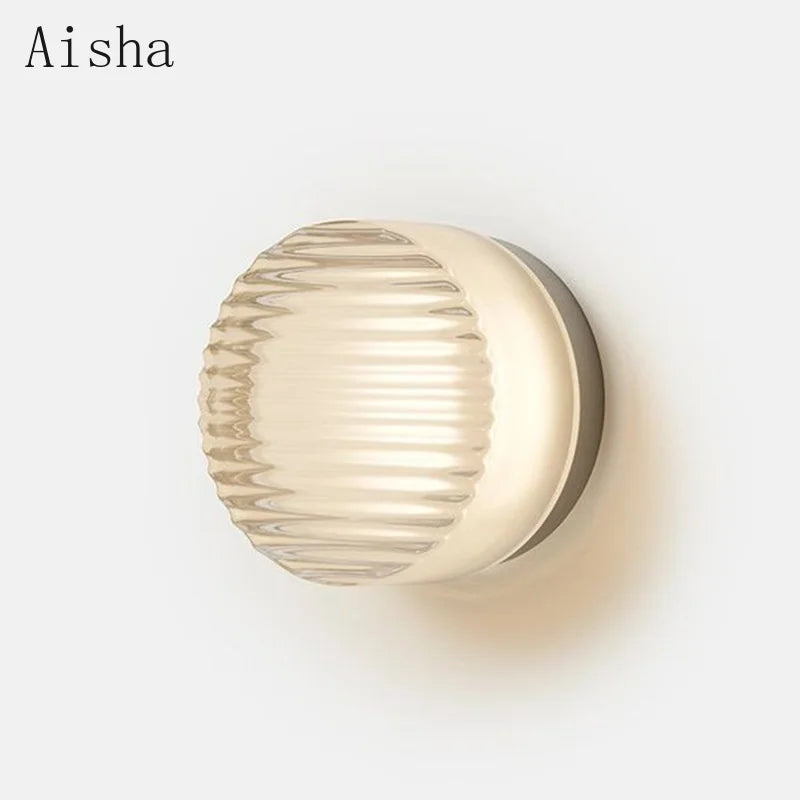 Modern amber & frosted acrylic sconce led wall lamp living room