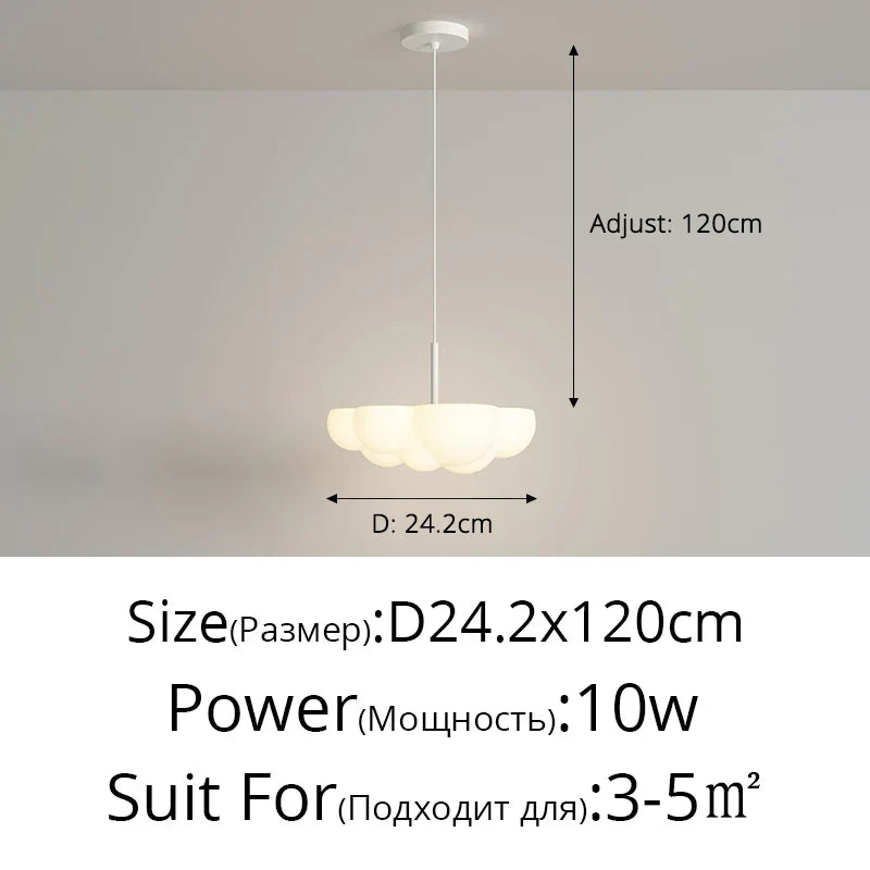 DecorBites™ Cloud White Floating Pendant Chandelier for Dining Room, Kitchen Island, Indoor Lighting