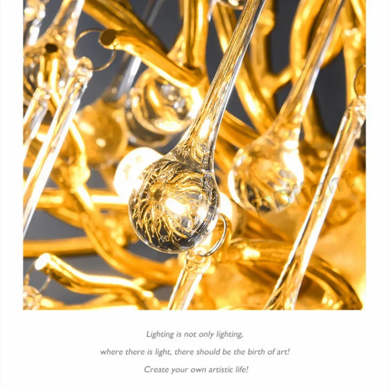 DecorBites™ Gloss Light Luxury Crystal Ceiling Chandelier for Living Room & Dining Room