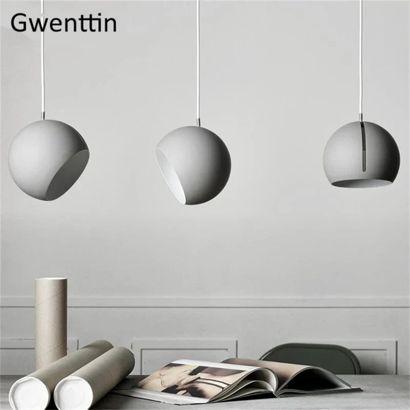 DecorBites™ Gold Ball Pendant Light: Nordic Modern LED Hanging Lamp for Home Decor