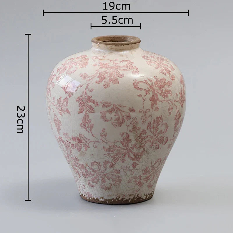 DecorBites™ Cracked Texture Blue & White Porcelain Vase Room Decoration & Flower Pot