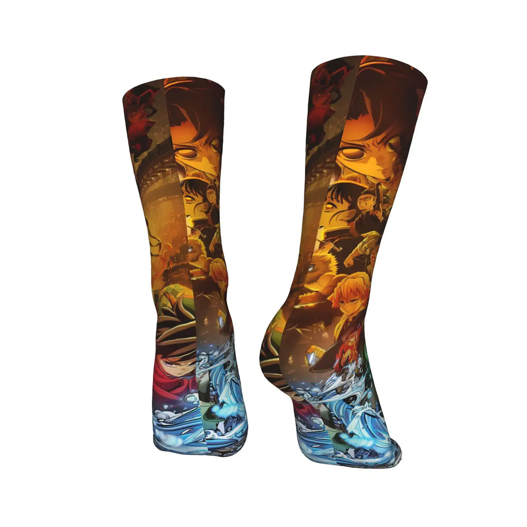 Demon Slayer Socks: Nezuko & Giyu Trendy Skateboard Style