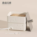 DecorBites™ Double Decker Jewelry Organizer with Natural Stone, 2 in 1 Floss Box & Bathroom Ornament