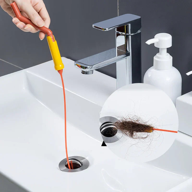 DecorBites™ Drain Cleaner Brush with Rotating Handle – Clog Remover Tool