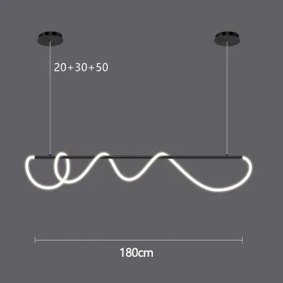 DecorBites™ Gold Black LED Chandelier Modern Minimalist Pendant for Home Decor Lighting