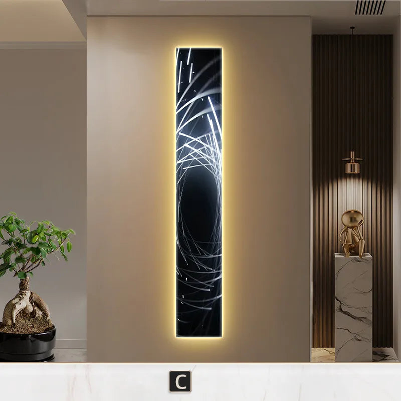 Modern black & white abstract led wall lamp – living room sconce