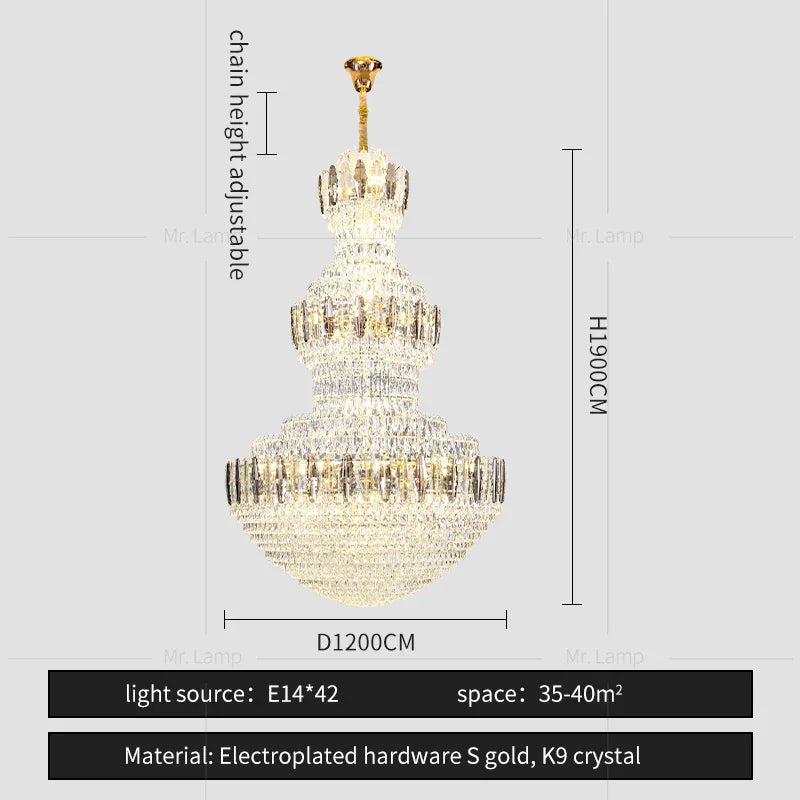 DecorBites™ Crystal Chandelier: Postmodern Light Luxury for Hotel Lobby, Villa, and Duplex Floors