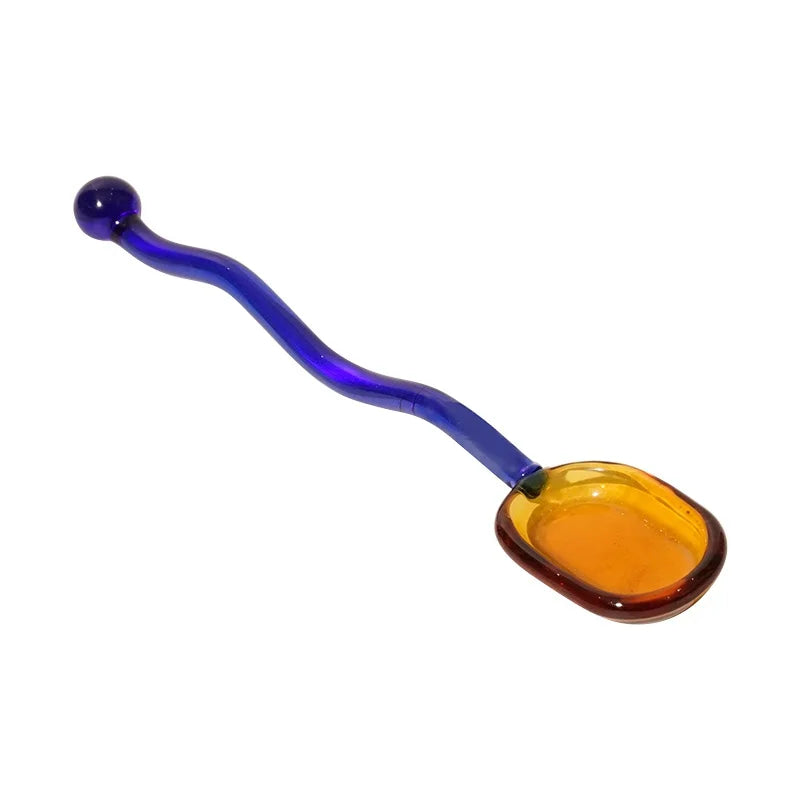 DecorBites™ Glass Spoon Coffee Stirring Rod for Home Cafe, Dessert Jam Scoop