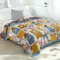 DecorBites™ Kawaii Cat Cartoon Throw Blanket - Soft Double Cotton Quilt