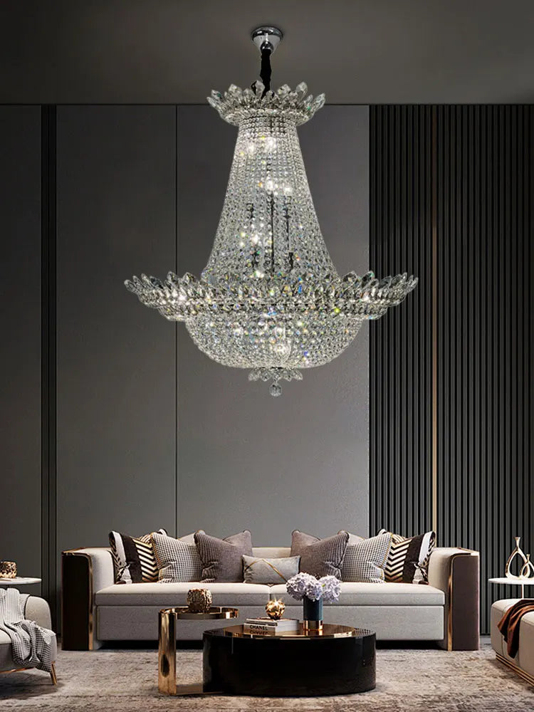 DecorBites™ Crystal LED Chandelier Light Fixture for Luxe Living Room Décor