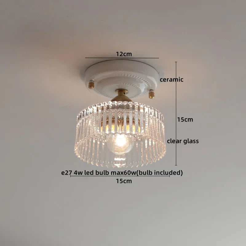 DecorBites™ LED Canopy Ceiling Light Glass Copper Luminaria De Teto