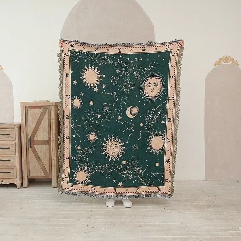 DecorBites™ Gothic Thread Double-sided Tapestry Blanket - Versatile Homestay and Outdoor Decoration
