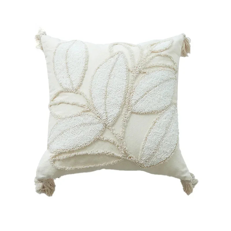 DecorBites™ Geometric Waves Tufted Pillow Covers with Embroidered Tassels