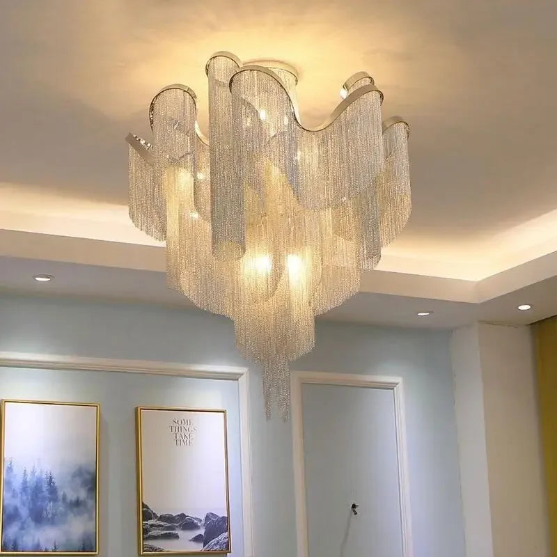 DecorBites™ LED Flower Tassels Ceiling Chandelier for Living Room and Staircase