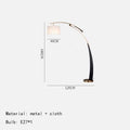 DecorBites™ Adjustable Metal Floor Lamp with White Cloth Shade & Long Arm for Living Room