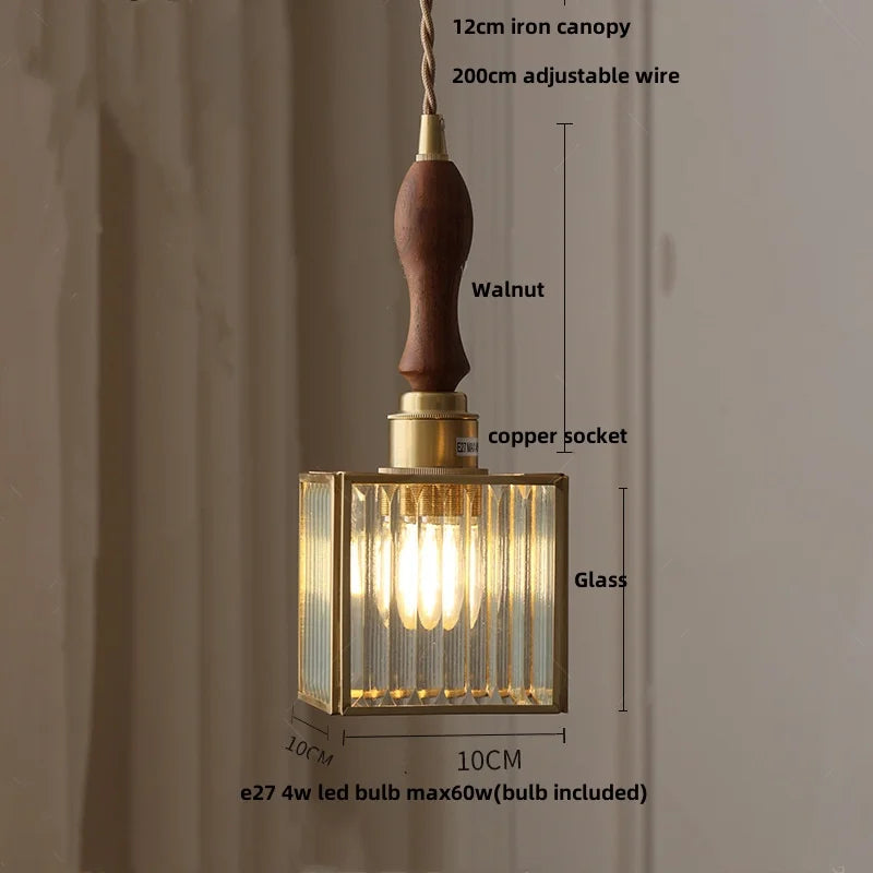 DecorBites™ Glass LED Pendant Lamp Tiffany Style Hand Stitch Dining Room Light