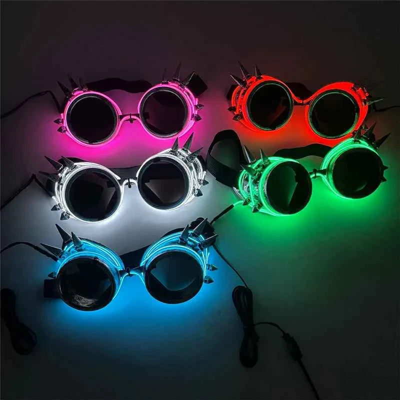 Cyberpunk Futuristic Luminous Rave Goggles LED glowing glasses Accessories