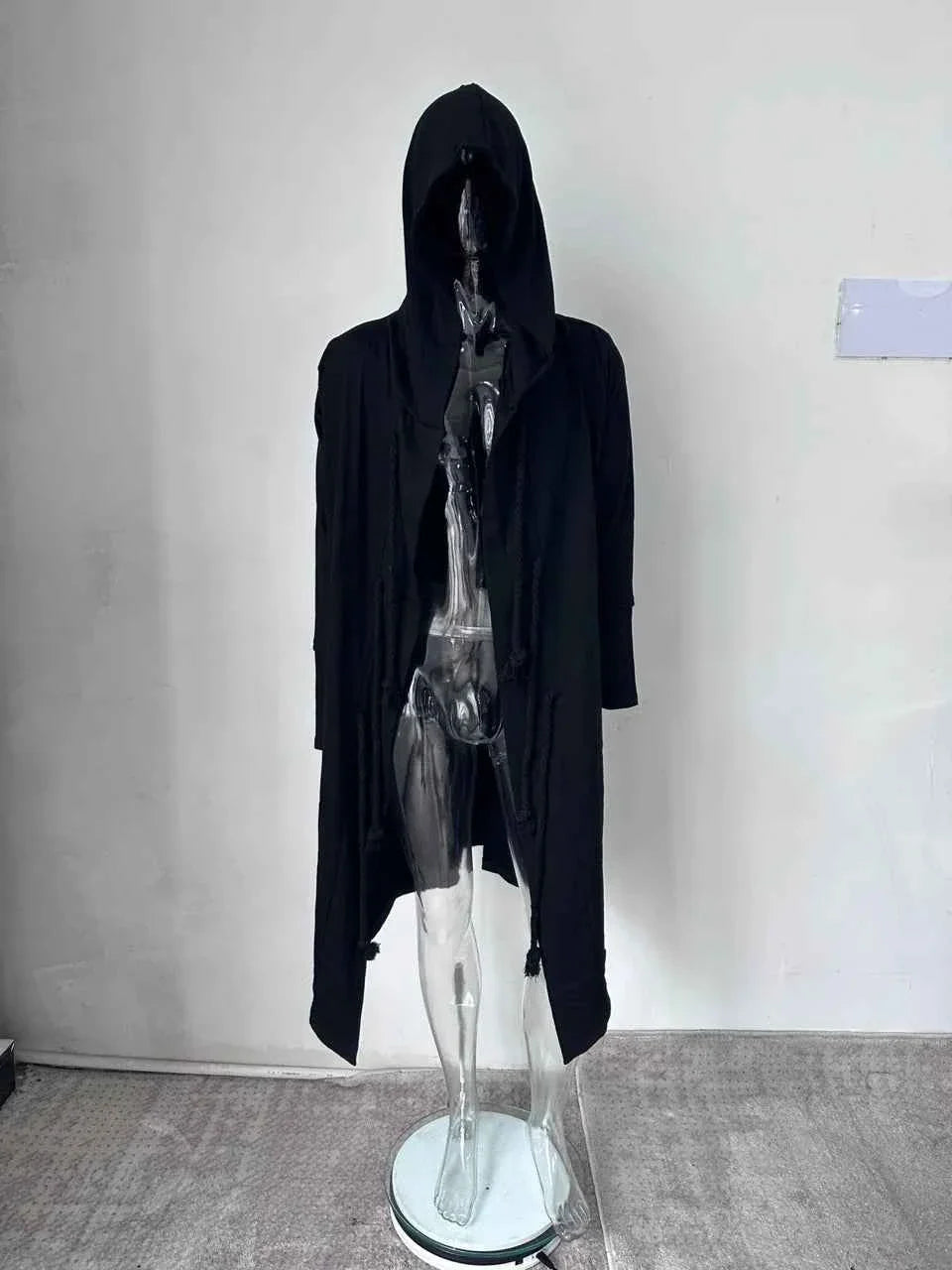 Men's Large Size Windbreaker Gothic Style Hoodie Long