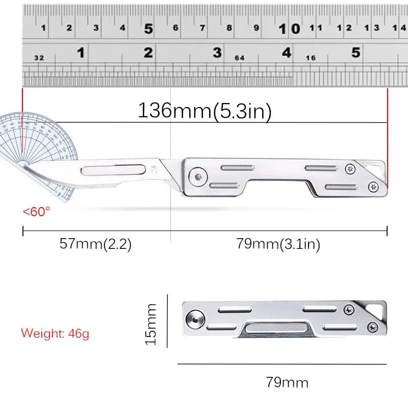 Folding Pocket Knife with 9 Replaceable Blades, Hobby Craft Utility Knife